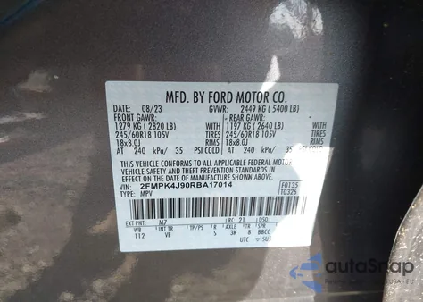 2024 Ford Edge Sel из США, поврежденный, VIN 2FMPK4J90RBA17014